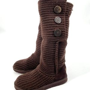 UGG Knit 3 Button chocolate brown Boots